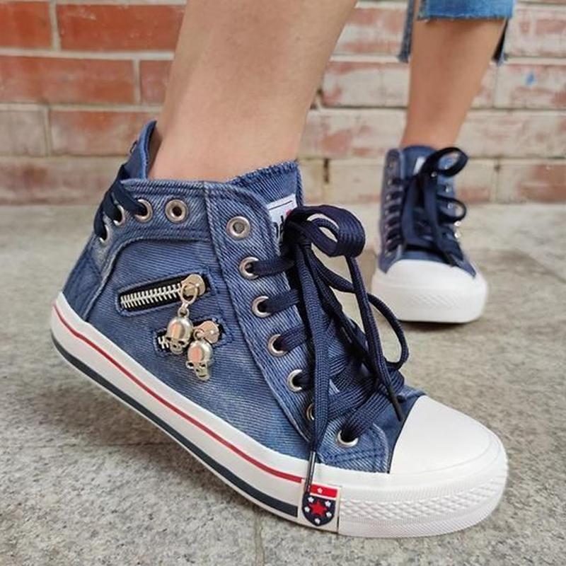 Denim Sport Turnschuhe Segeltuchschuhe