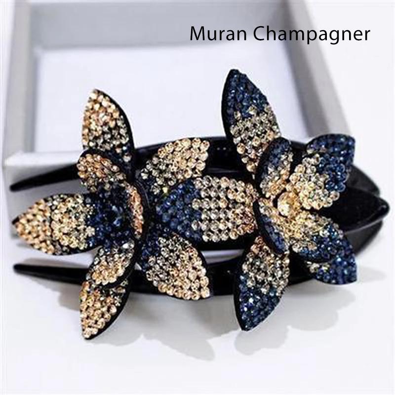 Strass Doppelblume Haarspange