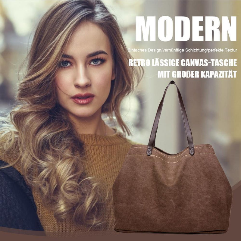 Retro lässige Canvas-Tasche mit großer Kapazität