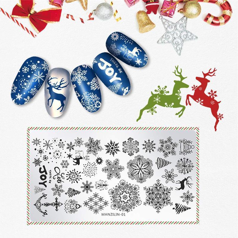 Nail Art Stamping Vorlage - Weihnachten-Stil(5 Arten)