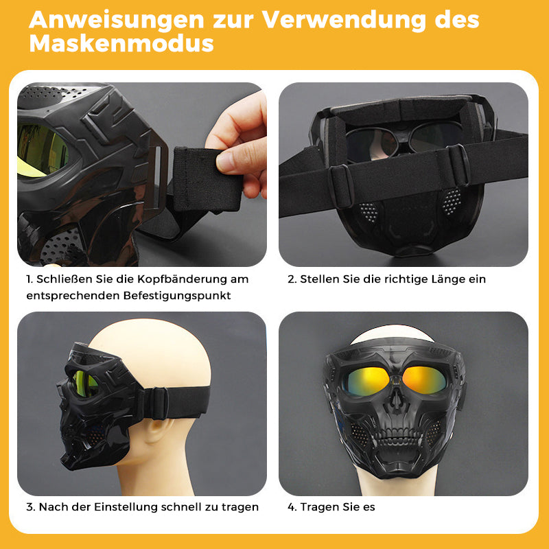 Radfahren Harley Goggles Totenkopfmaske