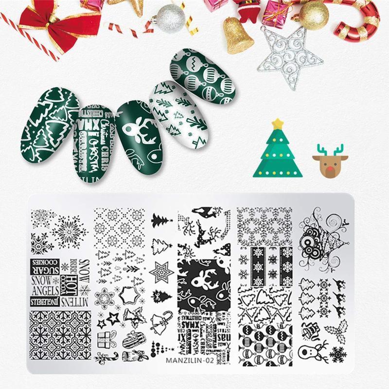 Nail Art Stamping Vorlage - Weihnachten-Stil(5 Arten)