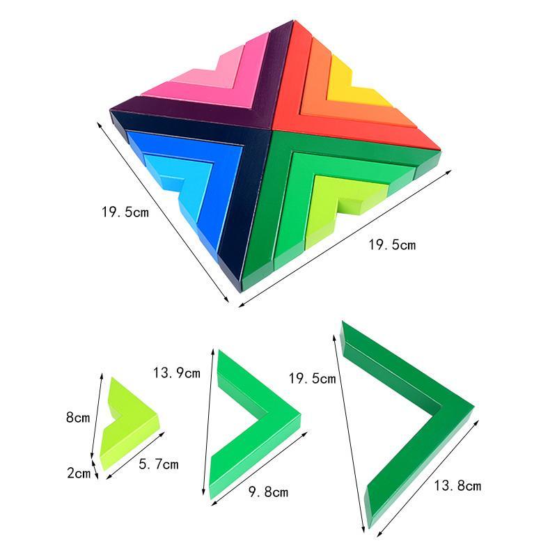 Geometrische Holzregenbogenblöcke