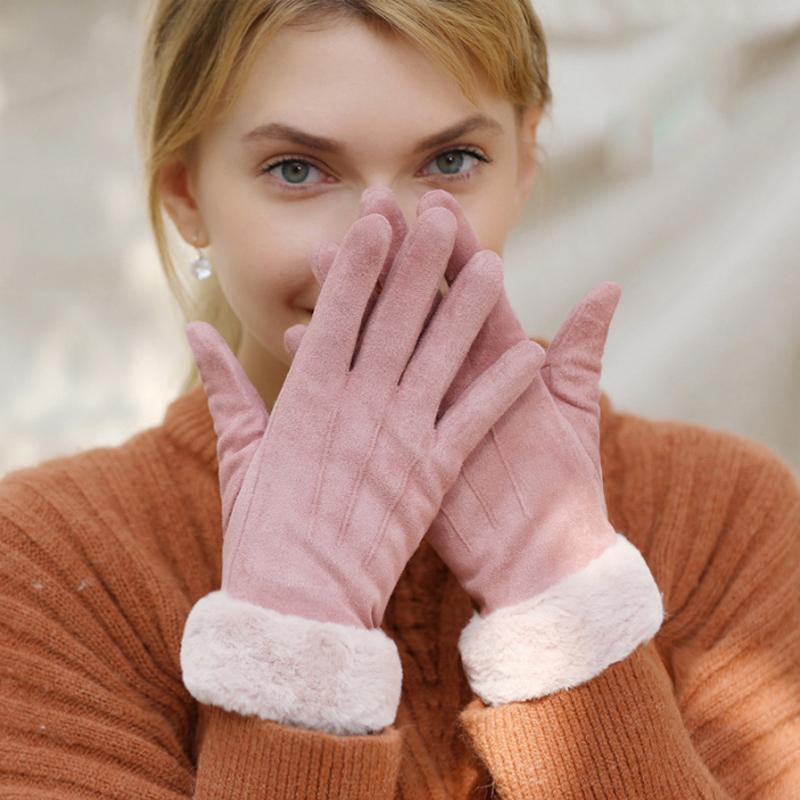 Warme Touchscreen-Handschuhe aus Kunstpelz