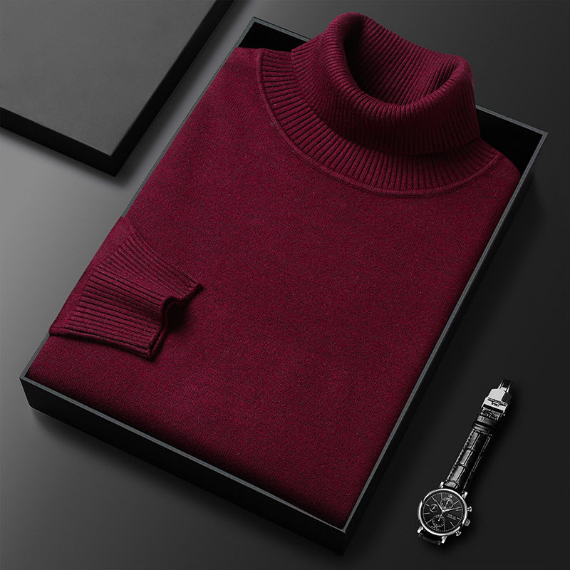 Einfarbiger Eleganter Rollkragenpullover für Herren