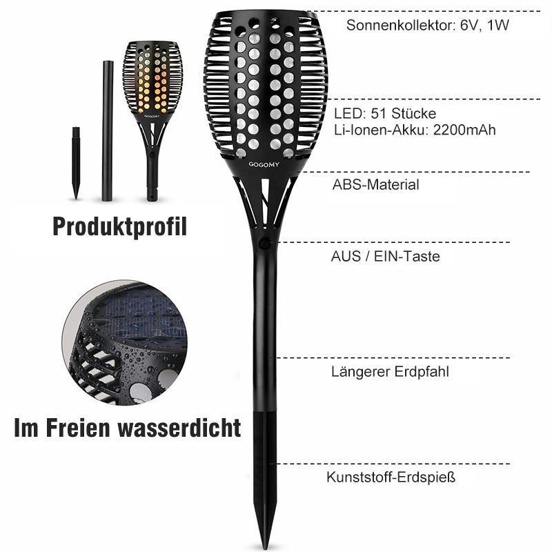 LED Solar-Fackellampe Tanzen Flamme