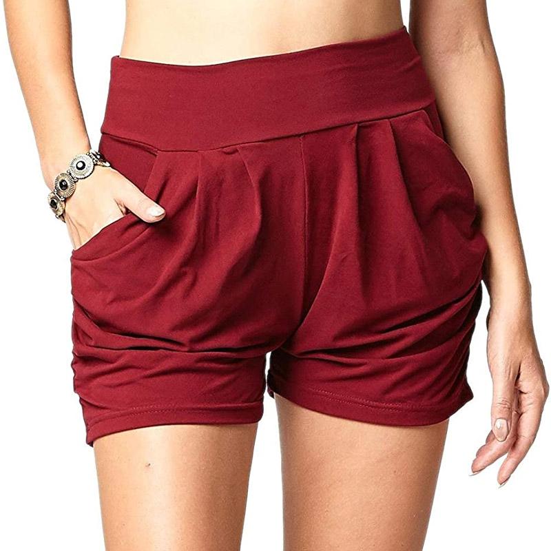 Hohe-Taille gefaltete Tasche Shorts