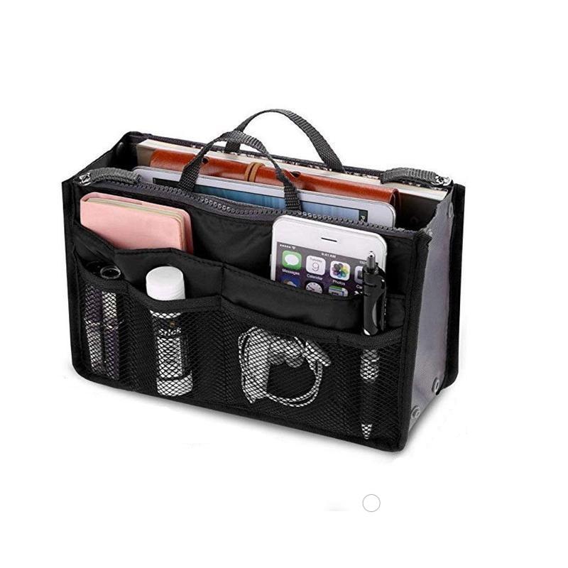 Frauen Tasche praktische Handtasche Geldbörse Nylon Dual Organizer Insert Cosmetic Lagerung