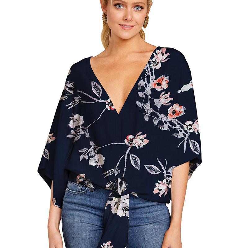 Lässige Blumenbluse für Damen