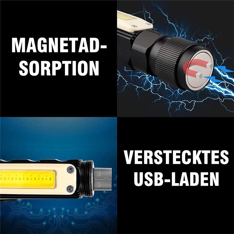 Multifunktionale 360-Grad-Magnet-Taschenlampe