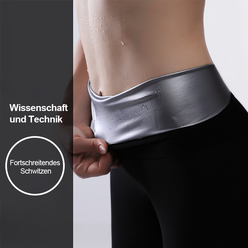 Verschwitzte Yogahose mit hohem Stretchanteil