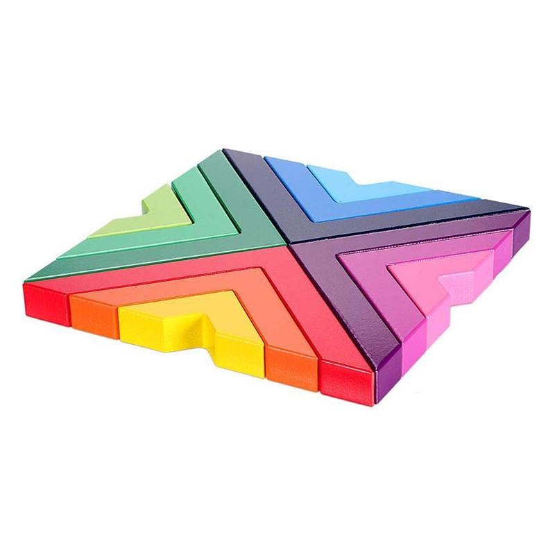 Geometrische Holzregenbogenblöcke